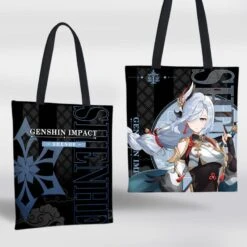 Genshin Impact Cute Black Tote Bags ON389 -EgrilDoll Fashion Outlet Store genshin impact cute black tote bags on389 bag 848