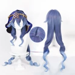 Genshin Impact Layla Curly Gradient Blue Wig ON161
