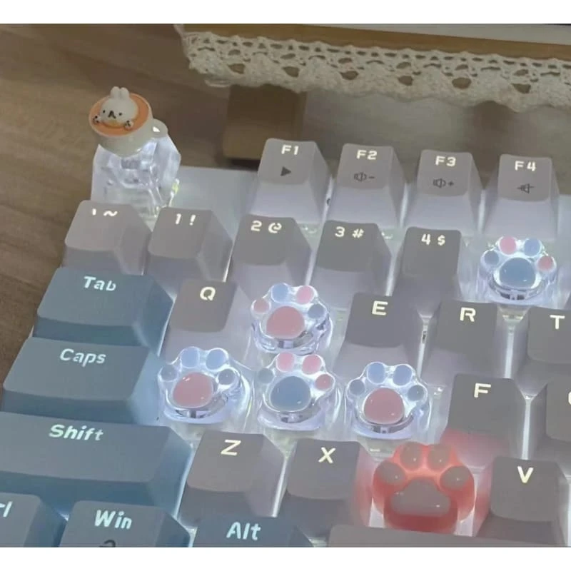 GG Kawaii Animal Paws Transparent Keycaps ON678 1 GG Kawaii Animal Paws Transparent Keycaps ON678