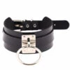 Goth Punk O Ring Metal Leather Oversized Choker Necklace EG0016