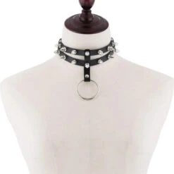 Gothic 2-Layer O-Ring Spikes Choker Necklace EG0018