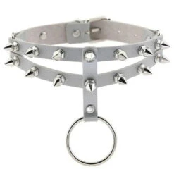Gothic 2-Layer O-Ring Spikes Choker Necklace EG0018 29 Gothic 2-Layer O-Ring Spikes Choker Necklace EG0018 -EgrilDoll Fashion Outlet Store gothic 2 layer o ring spikes choker necklace eg0018 grey 289