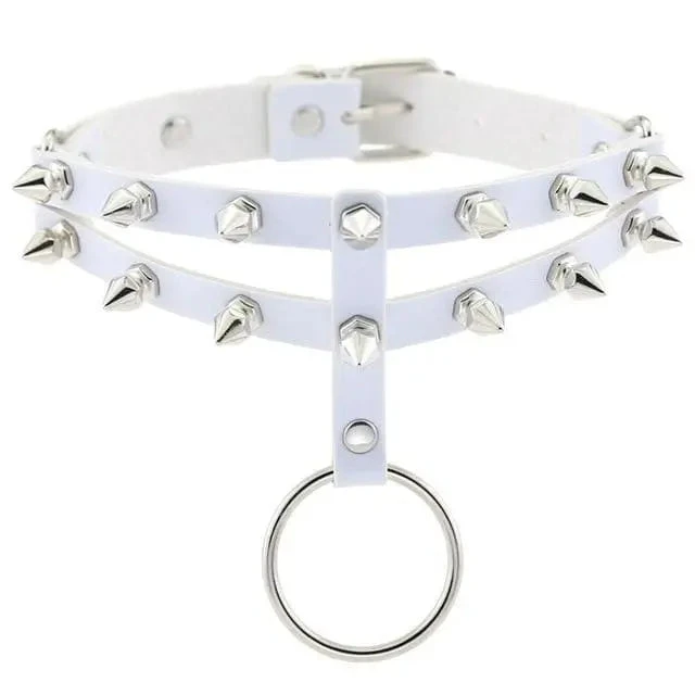 Gothic 2-Layer O-Ring Spikes Choker Necklace EG0018 14 Gothic 2-Layer O-Ring Spikes Choker Necklace EG0018 - Image 14