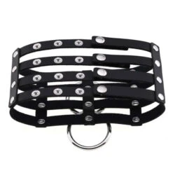 Gothic 4-Layer Faux Leather Double O-Ring Choker Necklace (Available In 15 Colors) EG0020 -EgrilDoll Fashion Outlet Store gothic 4 layer faux leather double o ring choker necklace available in 15 colors eg0020 289