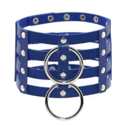 Gothic 4-Layer Faux Leather Double O-Ring Choker Necklace (Available In 15 Colors) EG0020 -EgrilDoll Fashion Outlet Store gothic 4 layer faux leather double o ring choker necklace available in 15 colors eg0020 772