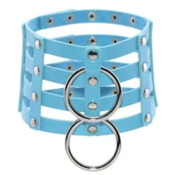 Gothic 4-Layer Faux Leather Double O-Ring Choker Necklace (Available In 15 Colors) EG0020 -EgrilDoll Fashion Outlet Store gothic 4 layer faux leather double o ring choker necklace available in 15 colors eg0020 776