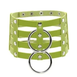 Gothic 4-Layer Faux Leather Double O-Ring Choker Necklace (Available In 15 Colors) EG0020 -EgrilDoll Fashion Outlet Store gothic 4 layer faux leather double o ring choker necklace available in 15 colors eg0020 961