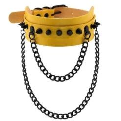 Gothic All Black Double Chain Spikes Large Choker Necklace (Available In 16 Colors) EG0025 31 Gothic All Black Double Chain Spikes Large Choker Necklace (Available In 16 Colors) EG0025 -EgrilDoll Fashion Outlet Store gothic all black double chain spikes large choker necklace available in 16 colors eg0025 311