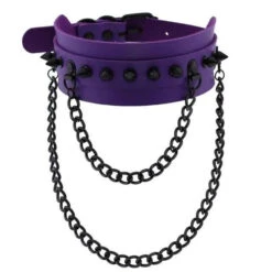 Gothic All Black Double Chain Spikes Large Choker Necklace (Available In 16 Colors) EG0025 29 Gothic All Black Double Chain Spikes Large Choker Necklace (Available In 16 Colors) EG0025 -EgrilDoll Fashion Outlet Store gothic all black double chain spikes large choker necklace available in 16 colors eg0025 376