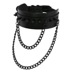 Gothic All Black Double Chain Spikes Large Choker Necklace (Available In 16 Colors) EG0025 23 Gothic All Black Double Chain Spikes Large Choker Necklace (Available In 16 Colors) EG0025 -EgrilDoll Fashion Outlet Store gothic all black double chain spikes large choker necklace available in 16 colors eg0025 510