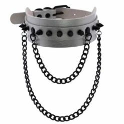 Gothic All Black Double Chain Spikes Large Choker Necklace (Available In 16 Colors) EG0025 33 Gothic All Black Double Chain Spikes Large Choker Necklace (Available In 16 Colors) EG0025 -EgrilDoll Fashion Outlet Store gothic all black double chain spikes large choker necklace available in 16 colors eg0025 550