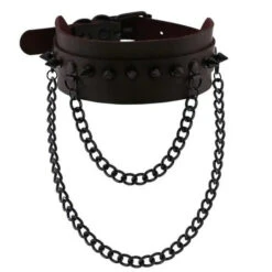 Gothic All Black Double Chain Spikes Large Choker Necklace (Available In 16 Colors) EG0025 38 Gothic All Black Double Chain Spikes Large Choker Necklace (Available In 16 Colors) EG0025 -EgrilDoll Fashion Outlet Store gothic all black double chain spikes large choker necklace available in 16 colors eg0025 662