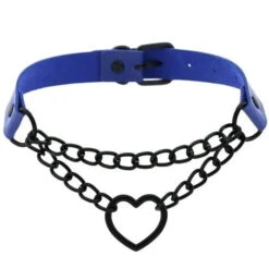 Gothic All Black Heart Chain Choker Necklace (Available In 16 Colors) EG454 -EgrilDoll Fashion Outlet Store gothic all black heart chain choker necklace available in 16 colors eg454 861