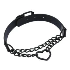 Gothic All Black Heart Chain Choker Necklace (Available In 16 Colors) EG454 -EgrilDoll Fashion Outlet Store gothic all black heart chain choker necklace available in 16 colors eg454 889
