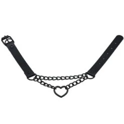 Gothic All Black Heart Chain Choker Necklace (Available In 16 Colors) EG454 -EgrilDoll Fashion Outlet Store gothic all black heart chain choker necklace available in 16 colors eg454 974