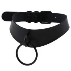 Gothic All Black Irregular Strap O-Ring Choker Necklace (Available In 16 Colors) EG0027 36 Gothic All Black Irregular Strap O-Ring Choker Necklace (Available In 16 Colors) EG0027 -EgrilDoll Fashion Outlet Store gothic all black irregular strap o ring choker necklace available in 16 colors eg0027 367
