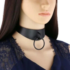 Gothic All Black Irregular Strap O-Ring Choker Necklace (Available In 16 Colors) EG0027 22 Gothic All Black Irregular Strap O-Ring Choker Necklace (Available In 16 Colors) EG0027 -EgrilDoll Fashion Outlet Store gothic all black irregular strap o ring choker necklace available in 16 colors eg0027 612