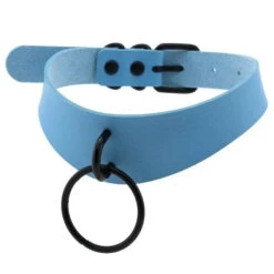 Gothic All Black Irregular Strap O-Ring Choker Necklace (Available In 16 Colors) EG0027 35 Gothic All Black Irregular Strap O-Ring Choker Necklace (Available In 16 Colors) EG0027 -EgrilDoll Fashion Outlet Store gothic all black irregular strap o ring choker necklace available in 16 colors eg0027 sky 755