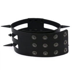 Gothic All Black Triple Layer O-Rings And Spikes Choker Necklace (Available In 16 Colors) EG493 -EgrilDoll Fashion Outlet Store gothic all black triple layer o rings and spikes choker necklace available in 16 colors 273