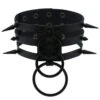 Gothic All Black Triple Layer O-Rings And Spikes Choker Necklace (Available In 16 Colors) EG493