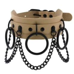 Gothic All Black Triple O-Ring Chains Large Choker Necklace (Available In 16 Colors) EG475 35 Gothic All Black Triple O-Ring Chains Large Choker Necklace (Available In 16 Colors) EG475 -EgrilDoll Fashion Outlet Store gothic all black triple o ring chains large choker necklace available in 16 colors eg475 156