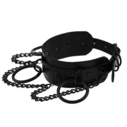 Gothic All Black Triple O-Ring Chains Large Choker Necklace (Available In 16 Colors) EG475 22 Gothic All Black Triple O-Ring Chains Large Choker Necklace (Available In 16 Colors) EG475 -EgrilDoll Fashion Outlet Store gothic all black triple o ring chains large choker necklace available in 16 colors eg475 541