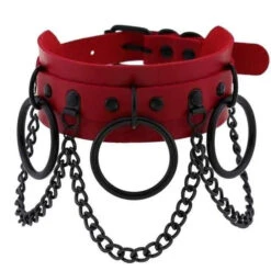 Gothic All Black Triple O-Ring Chains Large Choker Necklace (Available In 16 Colors) EG475 26 Gothic All Black Triple O-Ring Chains Large Choker Necklace (Available In 16 Colors) EG475 -EgrilDoll Fashion Outlet Store gothic all black triple o ring chains large choker necklace available in 16 colors eg475 794