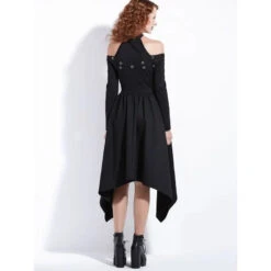Gothic Asymmetrical Halter Eyelet Midi Dress EG0038 9 Gothic Asymmetrical Halter Eyelet Midi Dress EG0038 -EgrilDoll Fashion Outlet Store gothic asymmetrical halter eyelet midi dress eg0038 997