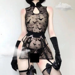 Gothic Bats Mesh Lingerie Set EG16954