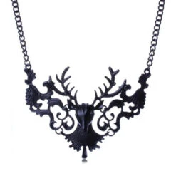 Gothic Black Deer Halloween Collar Necklace EG0054