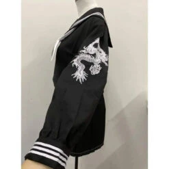 Gothic Black Embroidered JK School Uniform Suit EG15146 -EgrilDoll Fashion Outlet Store gothic black embroidered jk school uniform suit eg15146 2 piece set 255