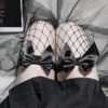 Gothic Bow Over The Knee Fishnet Stockings EG0080