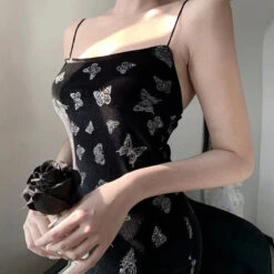 Gothic Butterfly Velvet Bodycon Slit Dress EG270 -EgrilDoll Fashion Outlet Store gothic butterfly velvet bodycon slit dress eg270 186