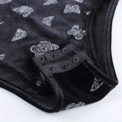 Gothic Butterfly Velvet Bodysuit EG0093 -EgrilDoll Fashion Outlet Store gothic butterfly velvet bodysuit eg0093 763
