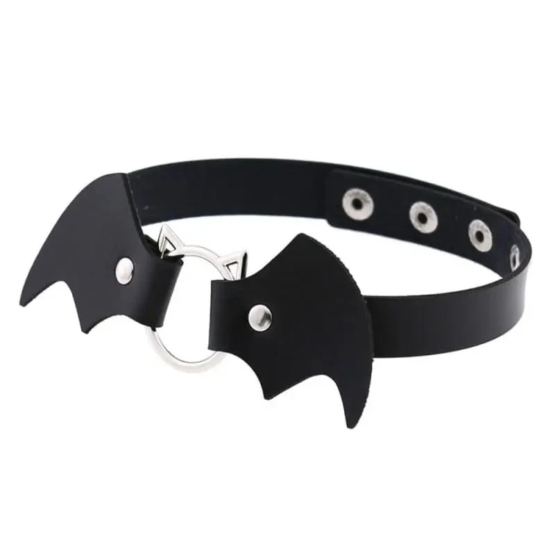 Gothic Cat Bat Faux Leather Choker Necklace (Available In 16 Colors) EG14579 20 Gothic Cat Bat Faux Leather Choker Necklace (Available In 16 Colors) EG14579 - Image 20