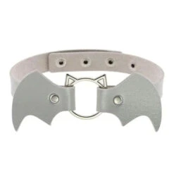 Gothic Cat Bat Faux Leather Choker Necklace (Available In 16 Colors) EG14579 31 Gothic Cat Bat Faux Leather Choker Necklace (Available In 16 Colors) EG14579 -EgrilDoll Fashion Outlet Store gothic cat bat faux leather choker necklace available in 16 colors eg14579 silver 948