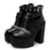 Gothic Chain Eyelet Strap Ankle Platform Boots EG15114