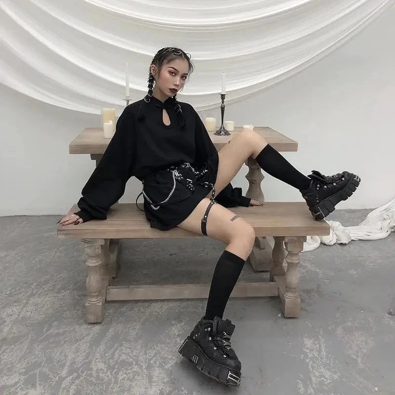 Gothic Cheongsam Style Loose Shirt Dress EG0110 2 Gothic Cheongsam Style Loose Shirt Dress EG0110 - Image 2