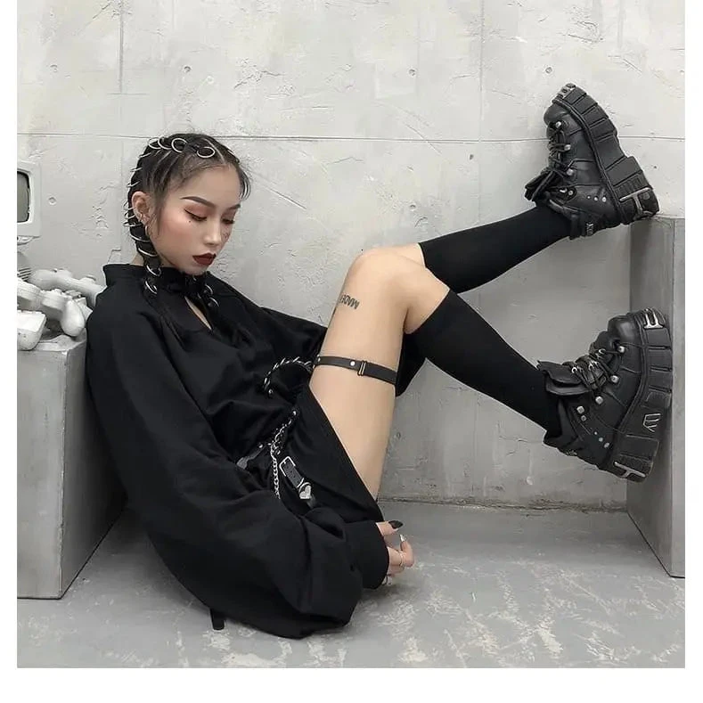 Gothic Cheongsam Style Loose Shirt Dress EG0110 4 Gothic Cheongsam Style Loose Shirt Dress EG0110 - Image 4