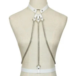 Gothic Choker Chain Waist Harness EG0114 -EgrilDoll Fashion Outlet Store gothic choker chain waist harness eg0114 white 570