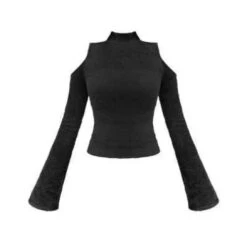 Gothic Cold Shoulder Flare Sleeves Pullover Top EG0126 10 Gothic Cold Shoulder Flare Sleeves Pullover Top EG0126 -EgrilDoll Fashion Outlet Store gothic cold shoulder flare sleeves pullover top eg0126 black s 361