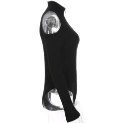 Gothic Cold Shoulder Long Sleeve Zip Up Bodysuit EG474 -EgrilDoll Fashion Outlet Store gothic cold shoulder long sleeve zip up bodysuit eg474 373