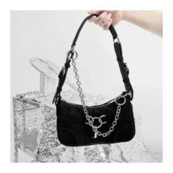 Gothic Cyberpunk Padlock And Chain Shoulder Bag EG017 -EgrilDoll Fashion Outlet Store gothic cyberpunk padlock and chain shoulder bag eg017 681