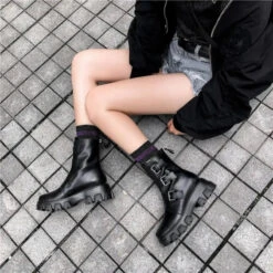 Gothic Cyberpunk Patent/PU Leather Triple Buckle Boots EG0155 -EgrilDoll Fashion Outlet Store gothic cyberpunk patentpu leather triple buckle boots eg0155 187