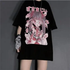 Gothic Dark Yami Kawaii Eyepatch Doll Oversized Shirt EG0160 13 Gothic Dark Yami Kawaii Eyepatch Doll Oversized Shirt EG0160 -EgrilDoll Fashion Outlet Store gothic dark yami kawaii eyepatch doll oversized shirt eg0160 318