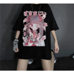 Gothic Dark Yami Kawaii Eyepatch Doll Oversized Shirt EG0160 12 Gothic Dark Yami Kawaii Eyepatch Doll Oversized Shirt EG0160 -EgrilDoll Fashion Outlet Store gothic dark yami kawaii eyepatch doll oversized shirt eg0160 447