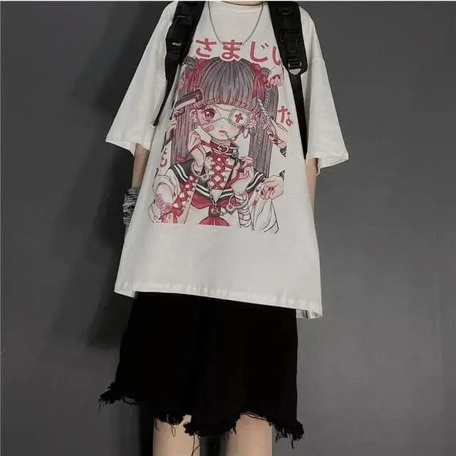 Gothic Dark Yami Kawaii Eyepatch Doll Oversized Shirt EG0160 4 Gothic Dark Yami Kawaii Eyepatch Doll Oversized Shirt EG0160 - Image 4