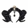 Gothic Devil Horns Skull Roses Halloween Headband Headdress EG408