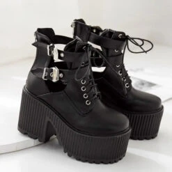 Gothic Double Ankle Strap Platform Shoes EG0165 -EgrilDoll Fashion Outlet Store gothic double ankle strap platform shoes eg0165 336