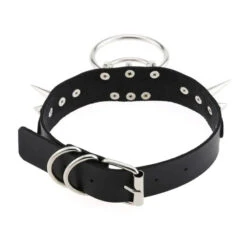 Gothic Double O-Ring Spikes Choker Necklace (Available In 16 Colors) EG105 -EgrilDoll Fashion Outlet Store gothic double o ring spikes choker necklace available in 16 colors eg105 813